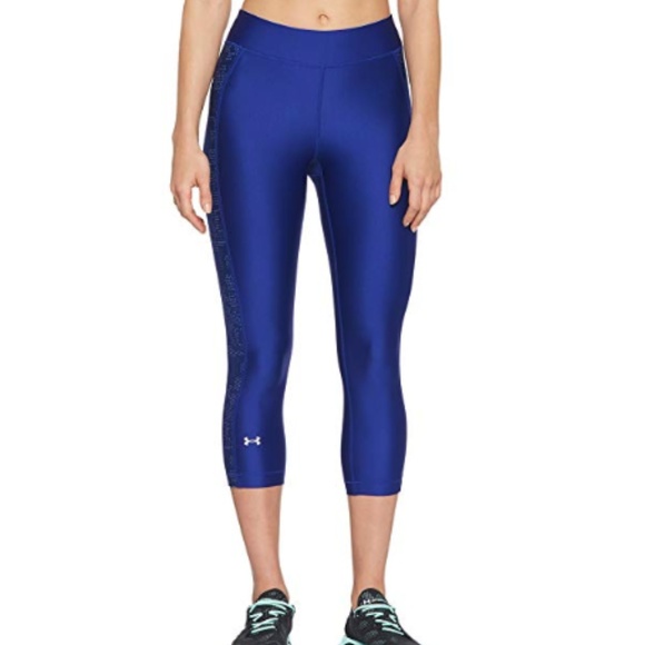 Under Armour Pants - Under Armour Blue Crop Tight Running Pants S